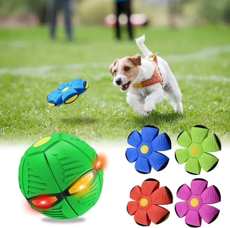 Dog Toys Ball with Lights, Interactive Dog Toys Pet Toy Flying Saucer Ball, UFO Magic Ball Flying Saucer Ball Dog Toy