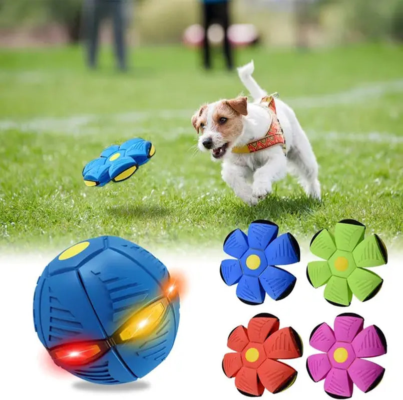 Dog Toys Ball with Lights, Interactive Dog Toys Pet Toy Flying Saucer Ball, UFO Magic Ball Flying Saucer Ball Dog Toy