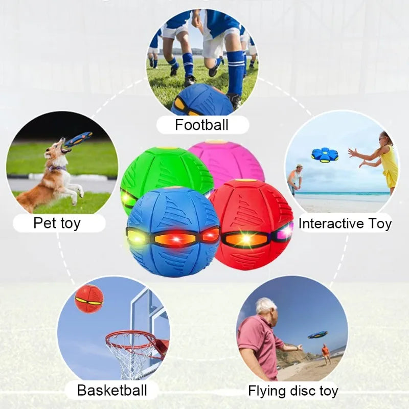 Dog Toys Ball with Lights, Interactive Dog Toys Pet Toy Flying Saucer Ball, UFO Magic Ball Flying Saucer Ball Dog Toy