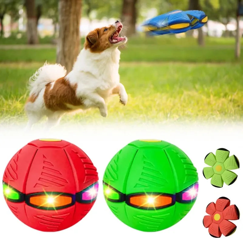 Dog Toys Ball with Lights, Interactive Dog Toys Pet Toy Flying Saucer Ball, UFO Magic Ball Flying Saucer Ball Dog Toy