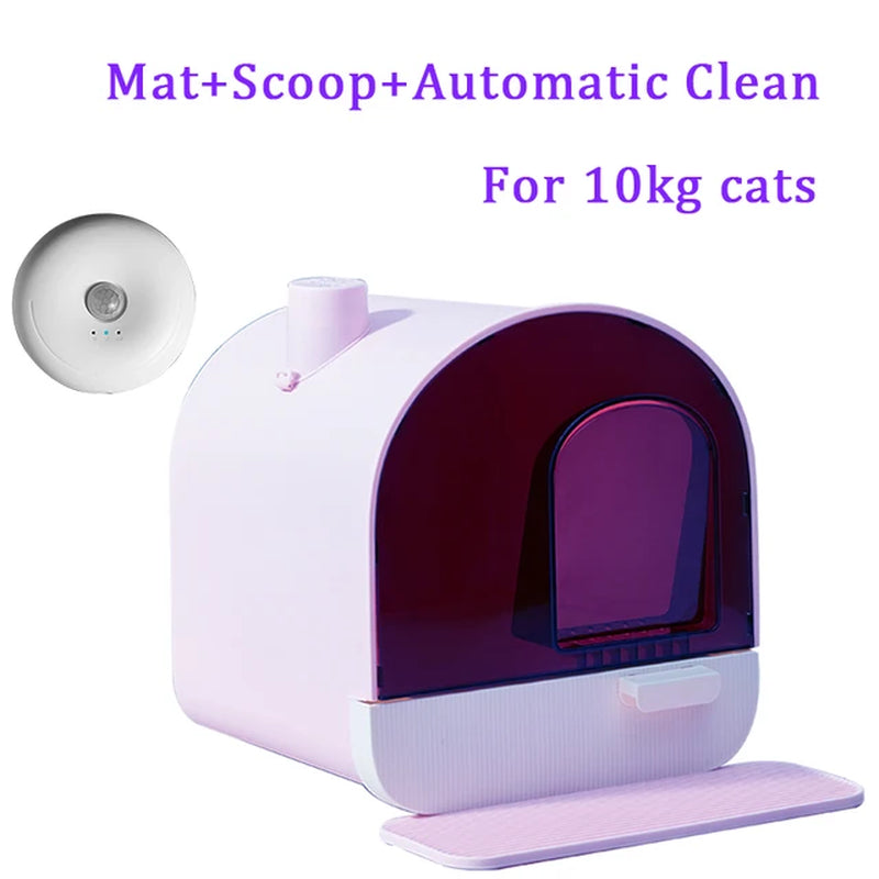 LMZOE 65L Automatic Cat Toilet Supplies Smart Pet Self Cleaning Large Litter Box for Cats Tuya APP Control English Version