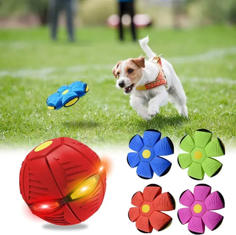 Dog Toys Ball with Lights, Interactive Dog Toys Pet Toy Flying Saucer Ball, UFO Magic Ball Flying Saucer Ball Dog Toy